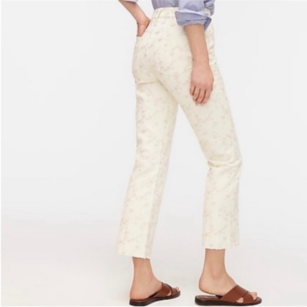 J.Crew Billie Demi Boot Crop‎ Cream Jeans Size 27. NWT